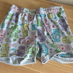 Care Bears Pastel Multicolor Print Shorts - Pink, Purple, Blue, Green, Yellow